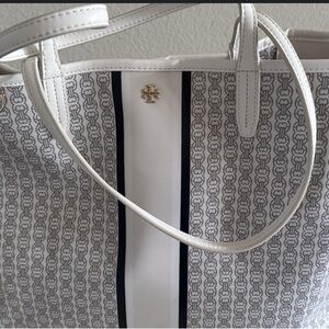 Tory Burch White and Black Women's Tote Bag